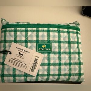 Masters Green and White Checkered Tote